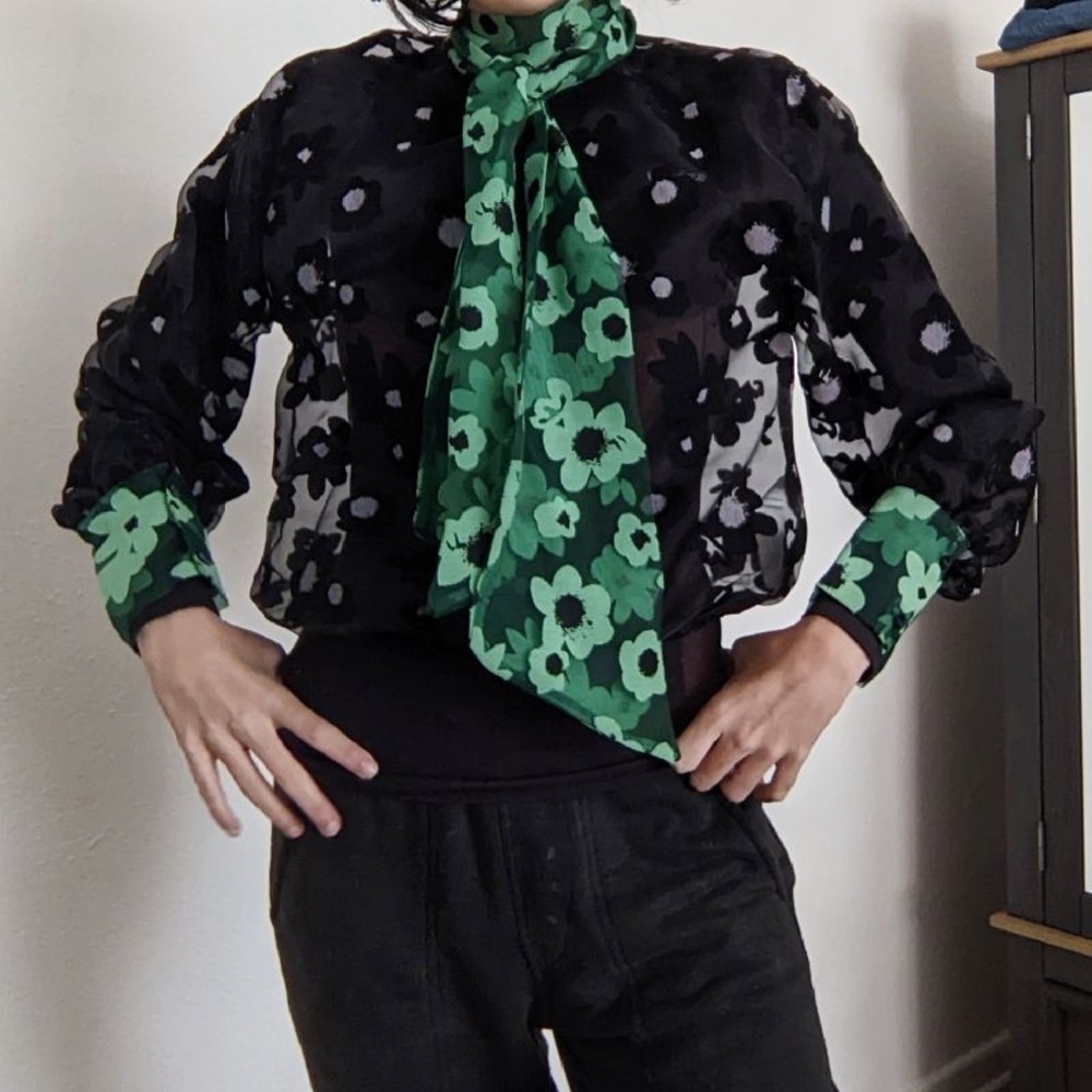 NWT ZARA BOW TIE POLKA DOT BLOUSE SIZE S - Picture 4 of 6